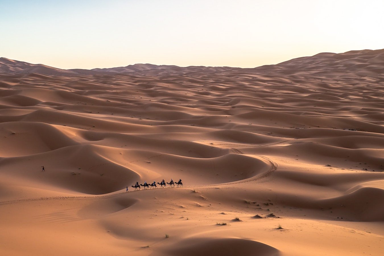 A camel tour and caravan walks through Erg Chebbi in the Sahara Desert near Merzouga in Morocco - 10 days itinerary in Morocco.