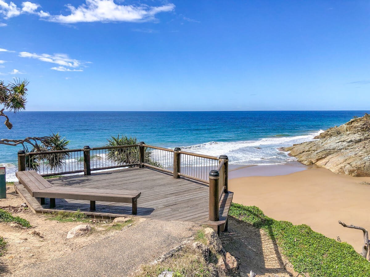 The lookout over a beach at 1770 in Australia