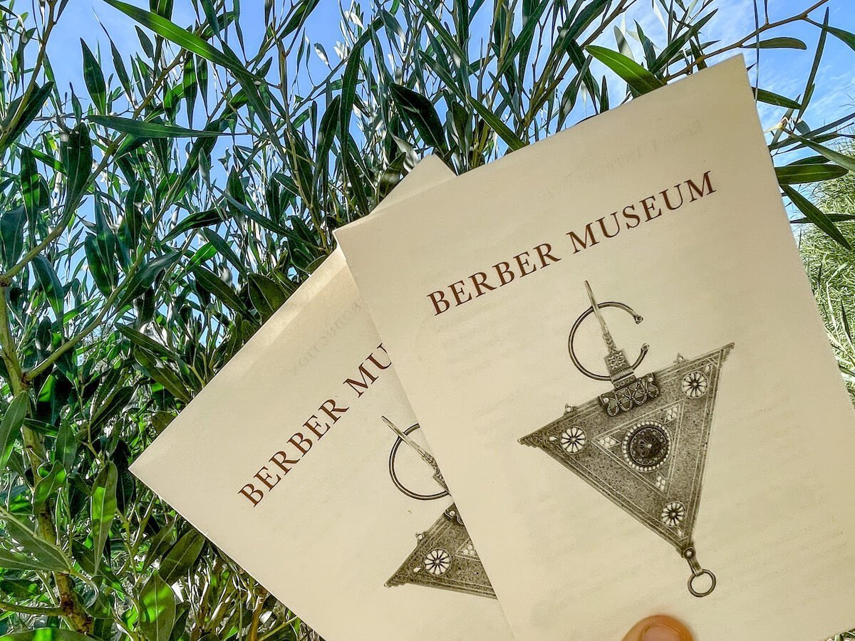 Pamphlets from the Berber Museum at the Majorelle Garden in Morocco