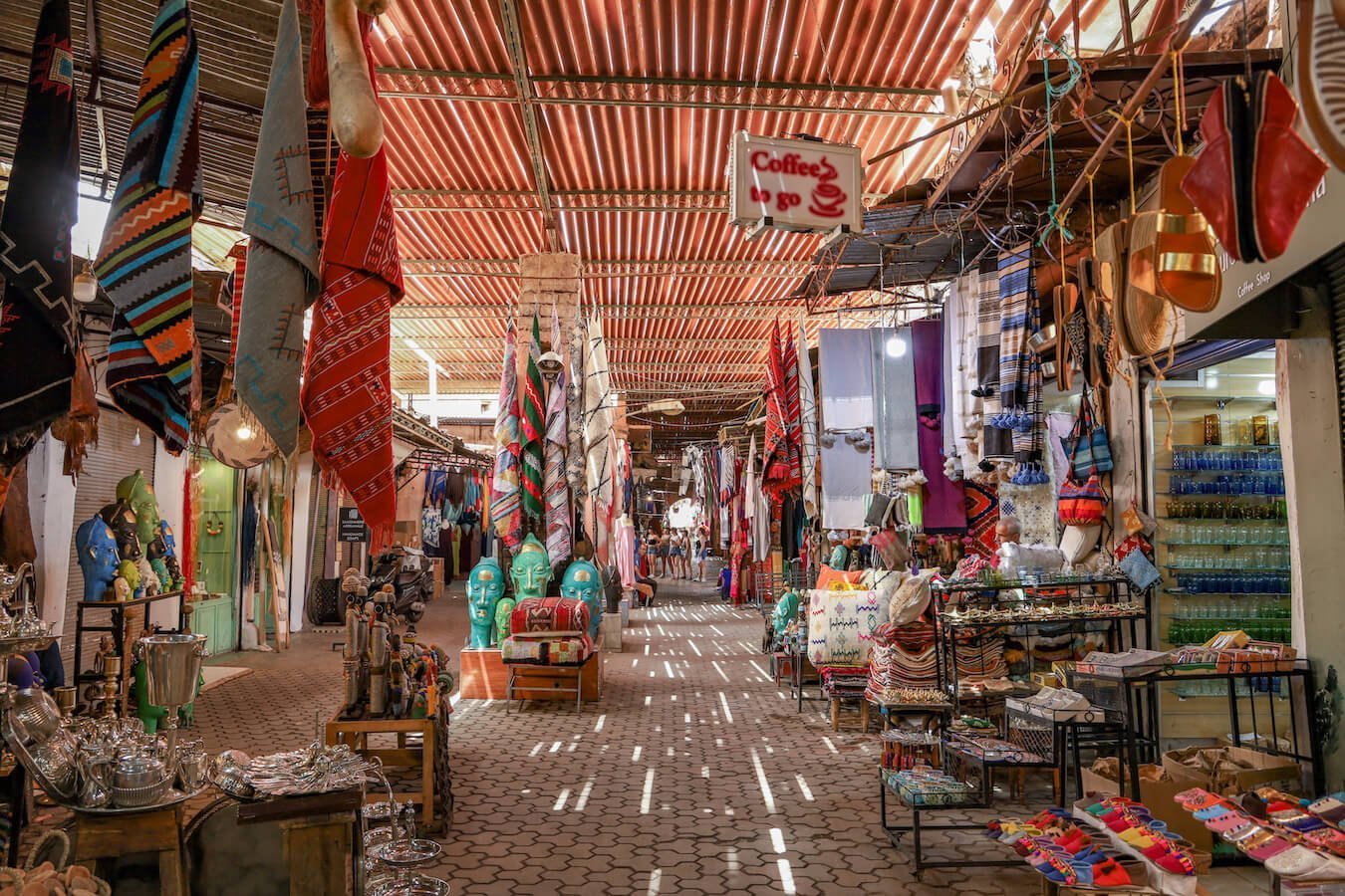 The Medina in Marrakech is brimming with carpets, and home decor inspiration.  Shopping in the Marrakech Medina is one of the best things to do on a 3 days itinerary in Marrakech 