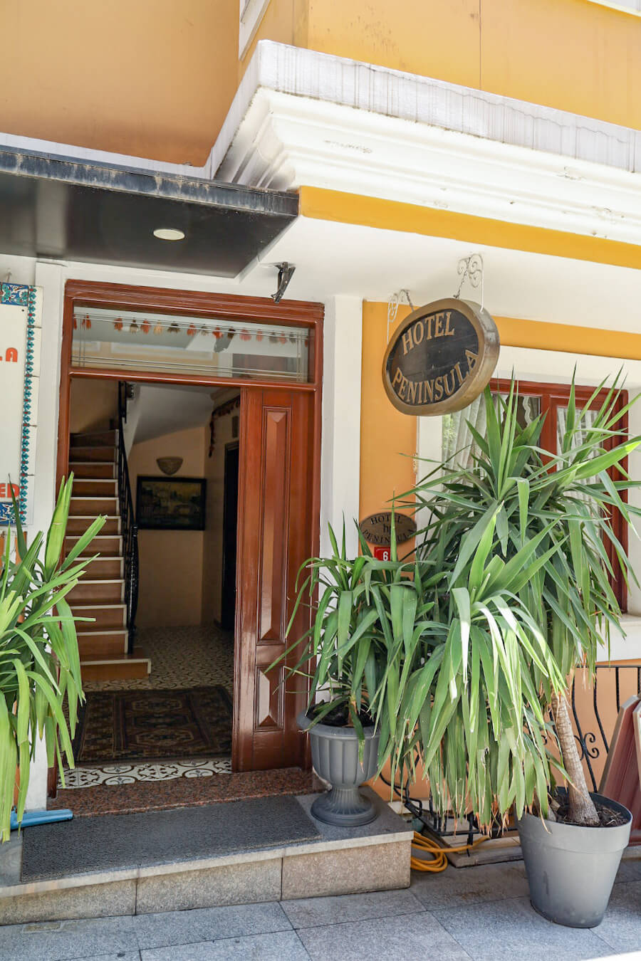 The entrance to the Hotel Peninsula Hotel in Istanbul