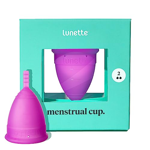 Lunette Reusable Menstrual Cup, Model 2 Period Cup for Moderate to Heavy Flow, Violet