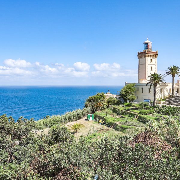 Cape Spartel lighthouse overlooking the Atlantic Sea and The Strait of Gibraltar - this is an easy day trip from Tangier.
