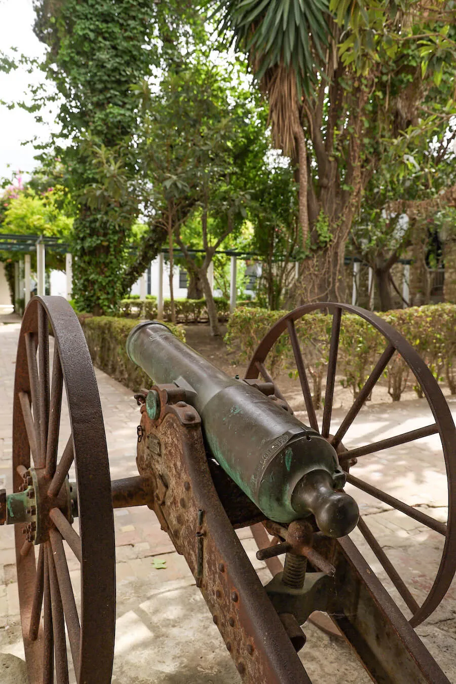 An antique canon on display in the Kasbah Museum in Tangier, Morocco.