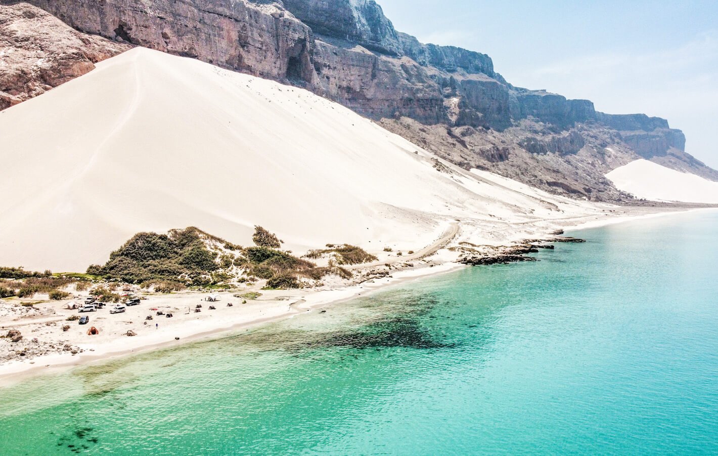 Arhar beach is one of the most popular beaches for camping for people who travel to Socotra and is very safe.