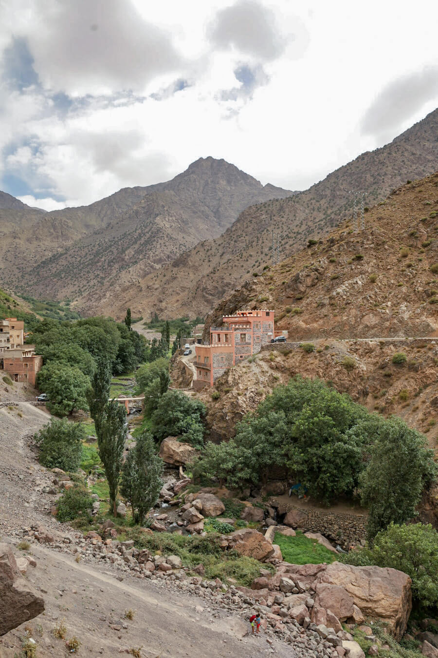 Aroumd village in the High Atlas Mountain range in Morocco and Toubkal Valley