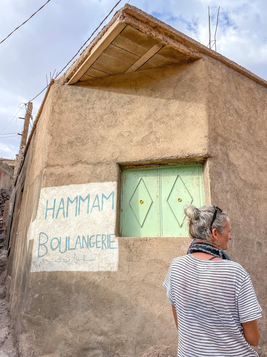 Woman looks around the village of Aroumd in the High Atlas mountains of Morocco