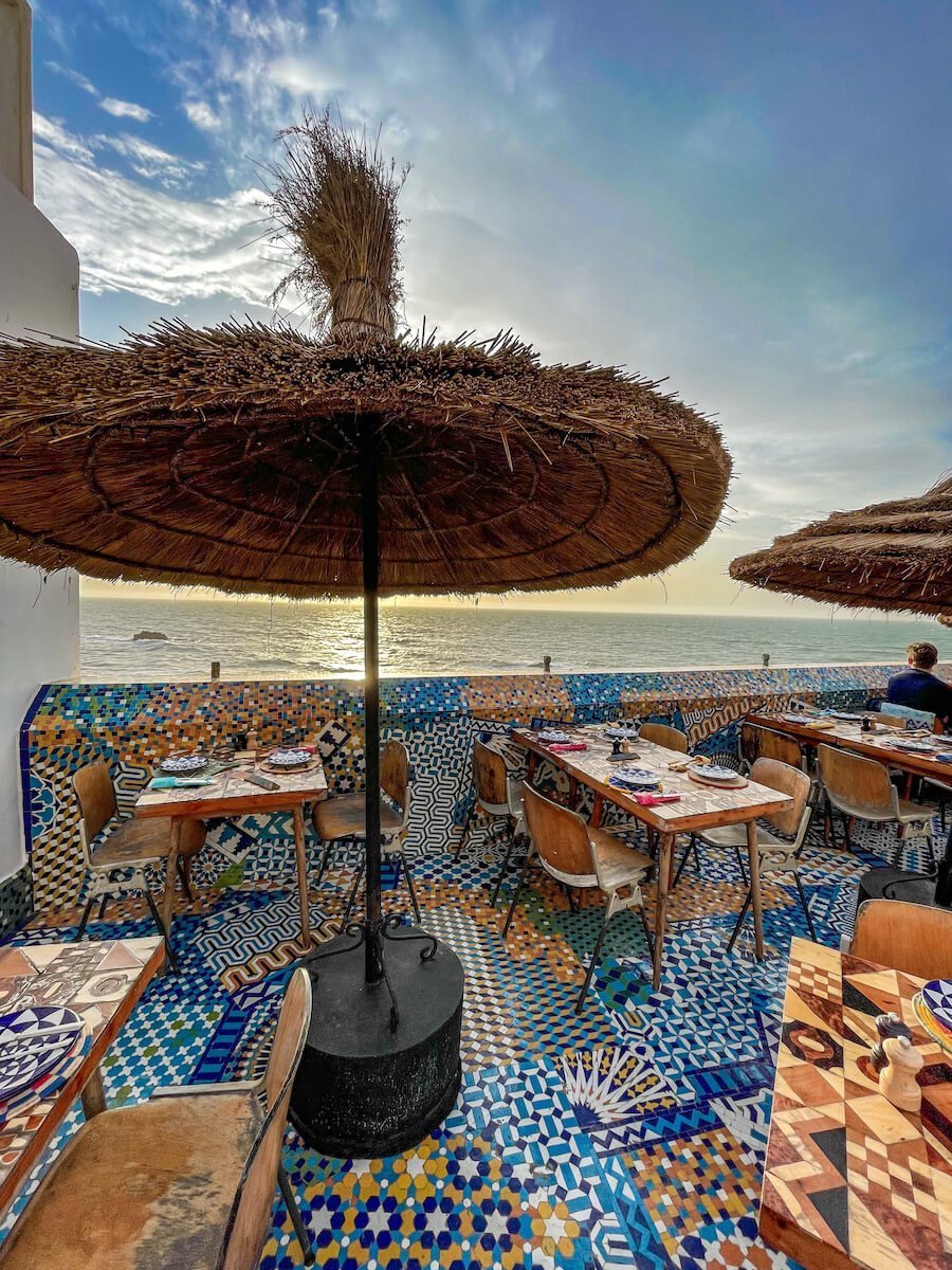 The restaurant in Salut Maroc watching the sunset.