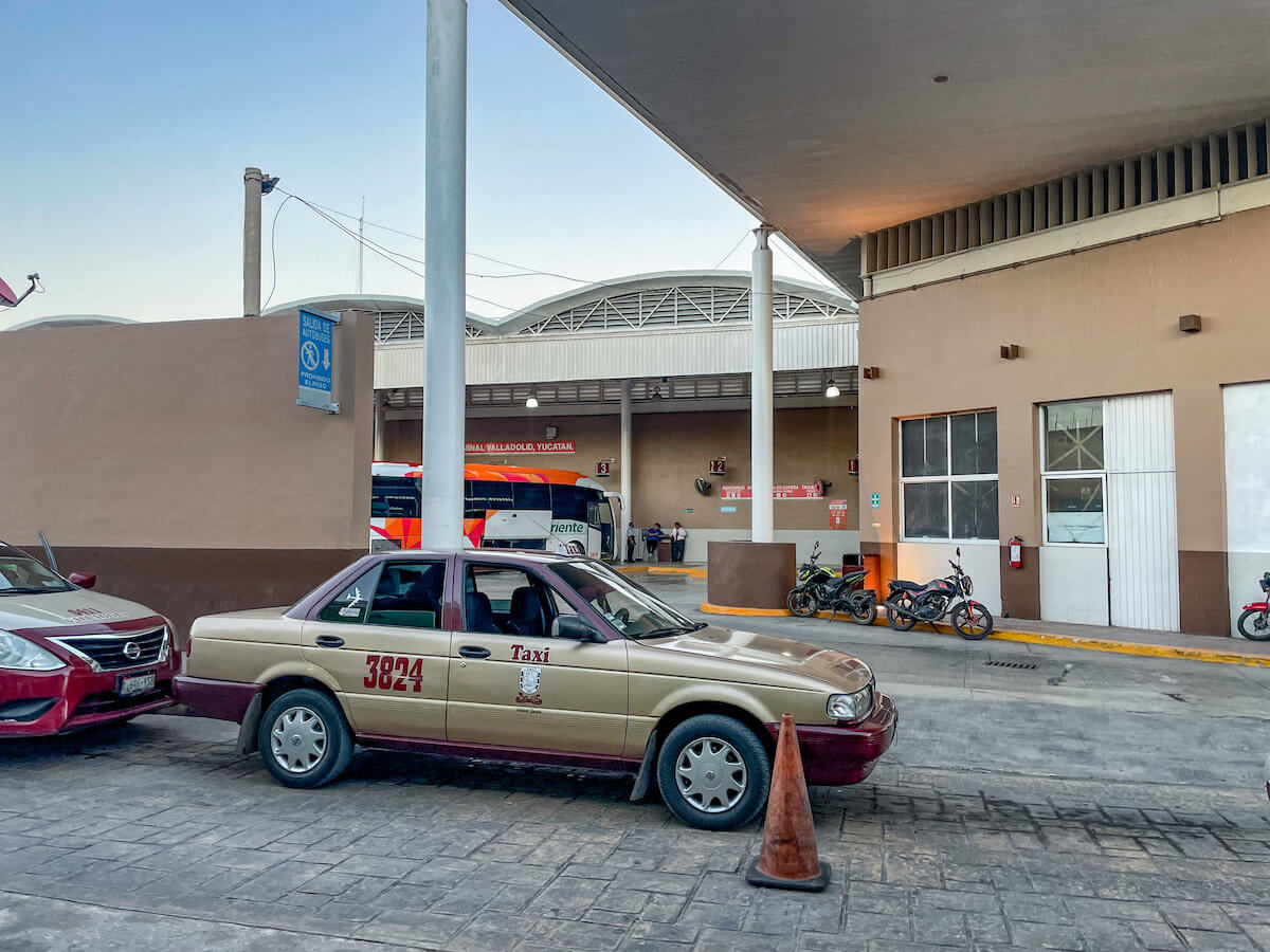 Taxi stand outside the ADO bus in Valladolid