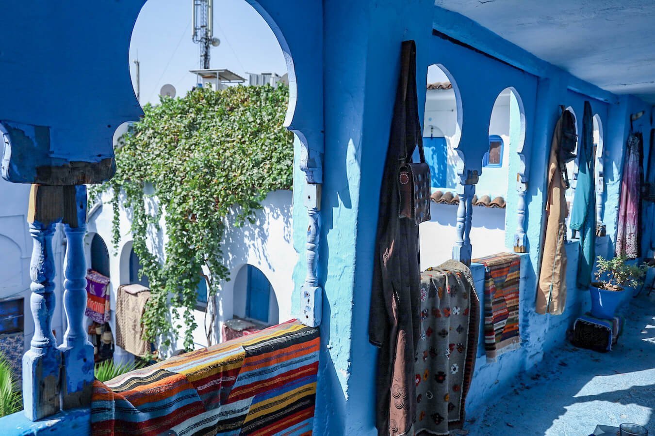 Views over the Berber Bazaar in Chefchaouen, Morocco