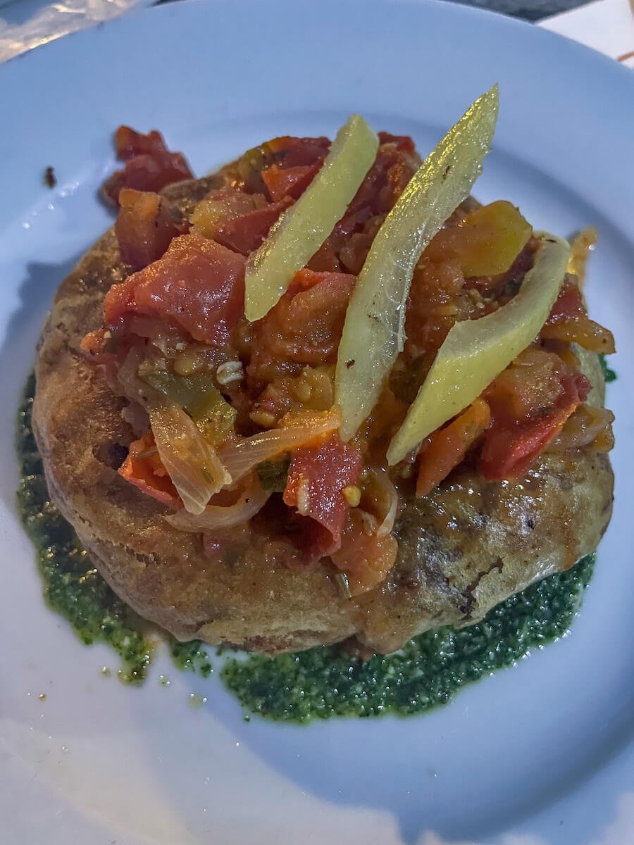 A delicious pastilla from the Clock Cafe in Chefchaouen, Morocco