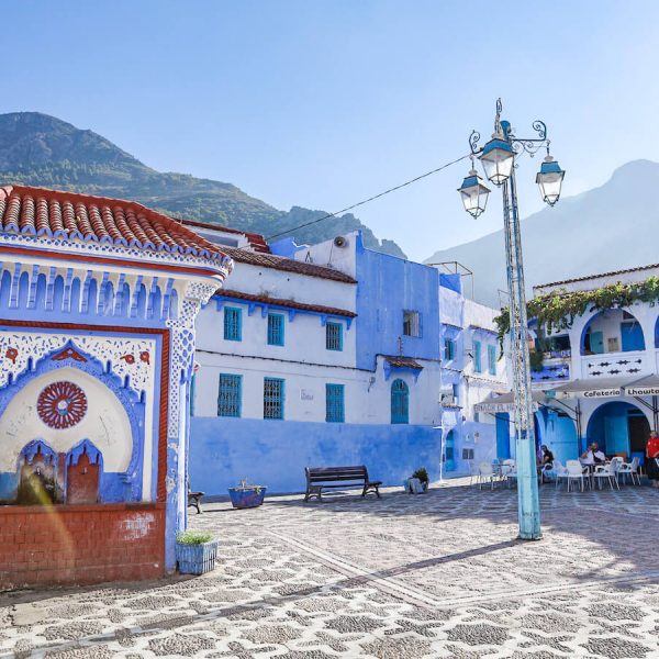 The pretty blue streets of Chefchaouen and the Plaza Haouta - One of the top things to do for a Chefchaouen itinerary