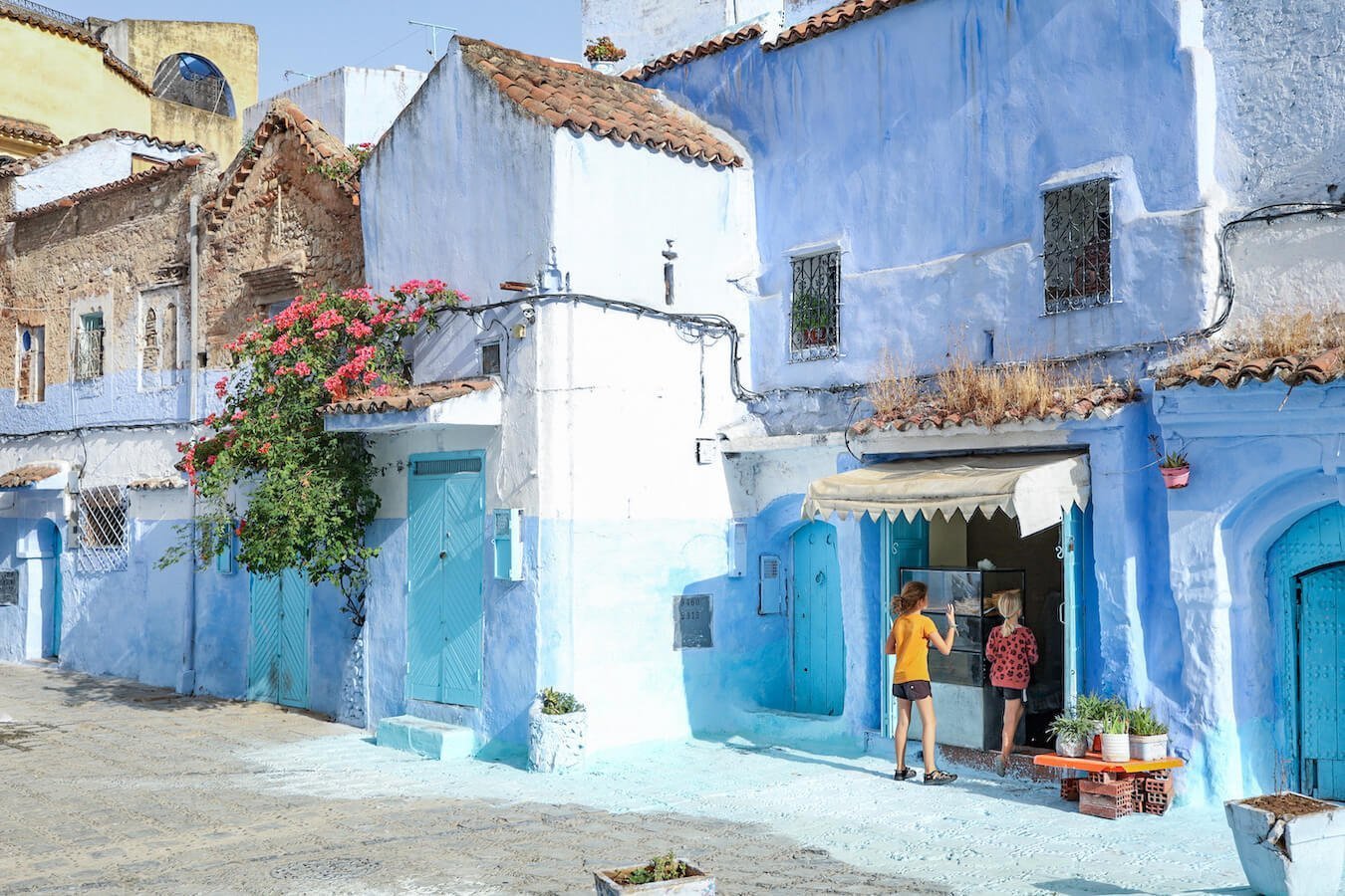A m'semen shop in the Chefchaouen medina - a cute place to visit on a Morocco itinerary
