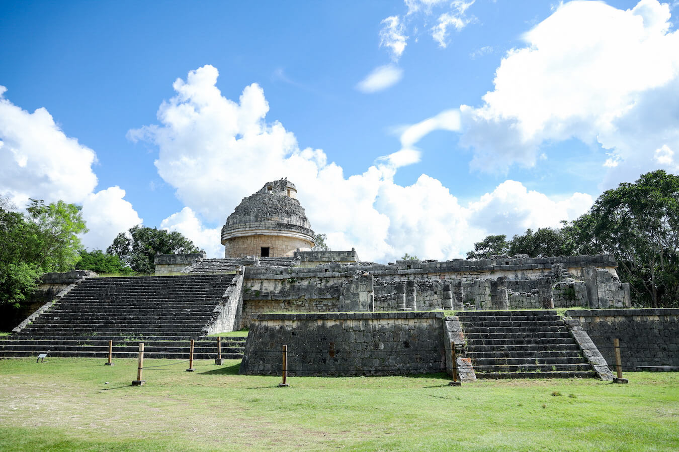The Observatory or El Caracol at Chichén Itzá without many tourists.  Our self-guided tour helps visitors understand this impressive structure without an organised group tour 