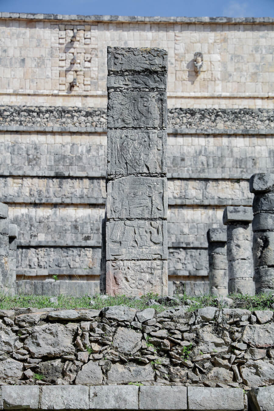 One of the thousand columns at Chichén Itzá.