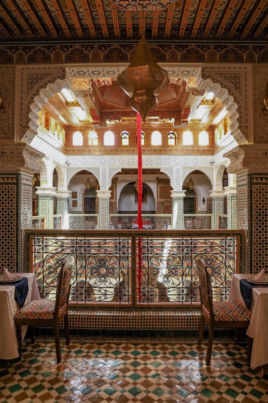 The grand restaurant and riad Bab Sahra in Fes Medina, Morocco