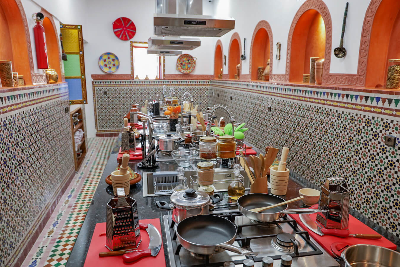 The purpose built kitchen in Bab Sahra - ready for a Cooking Class 