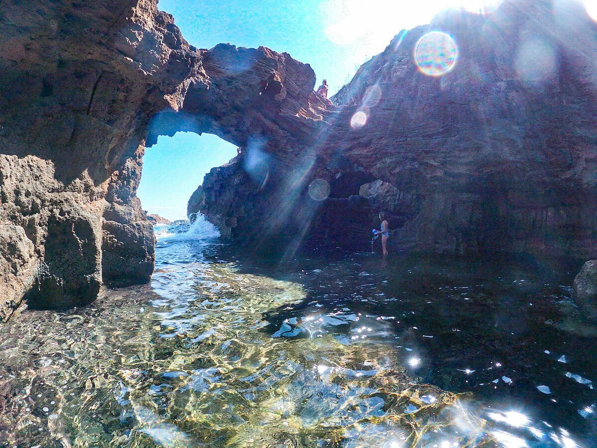 Swimming lagoons in sea caves in Javea and Denia.