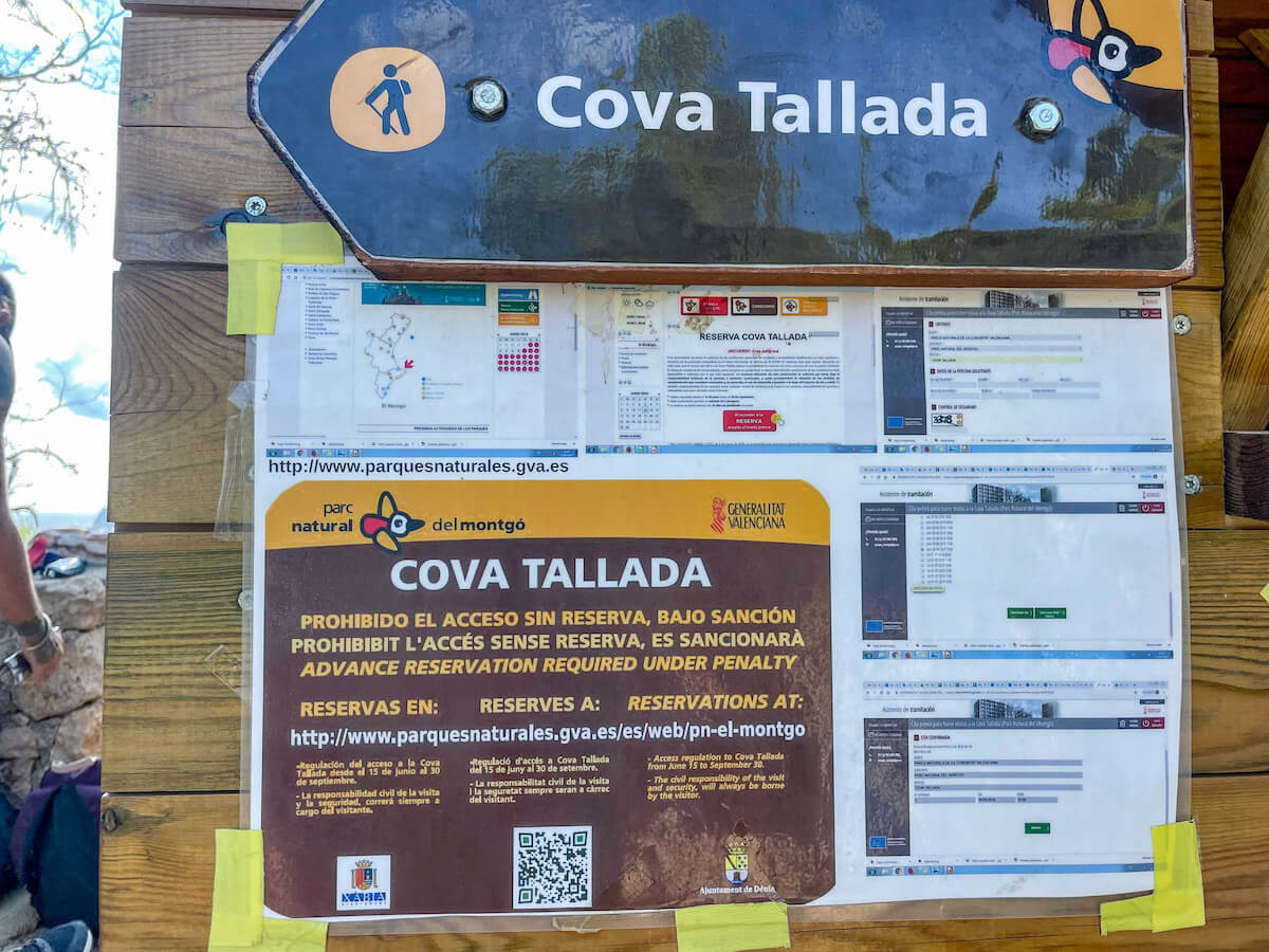 Trail signs in Montgo Natural Park