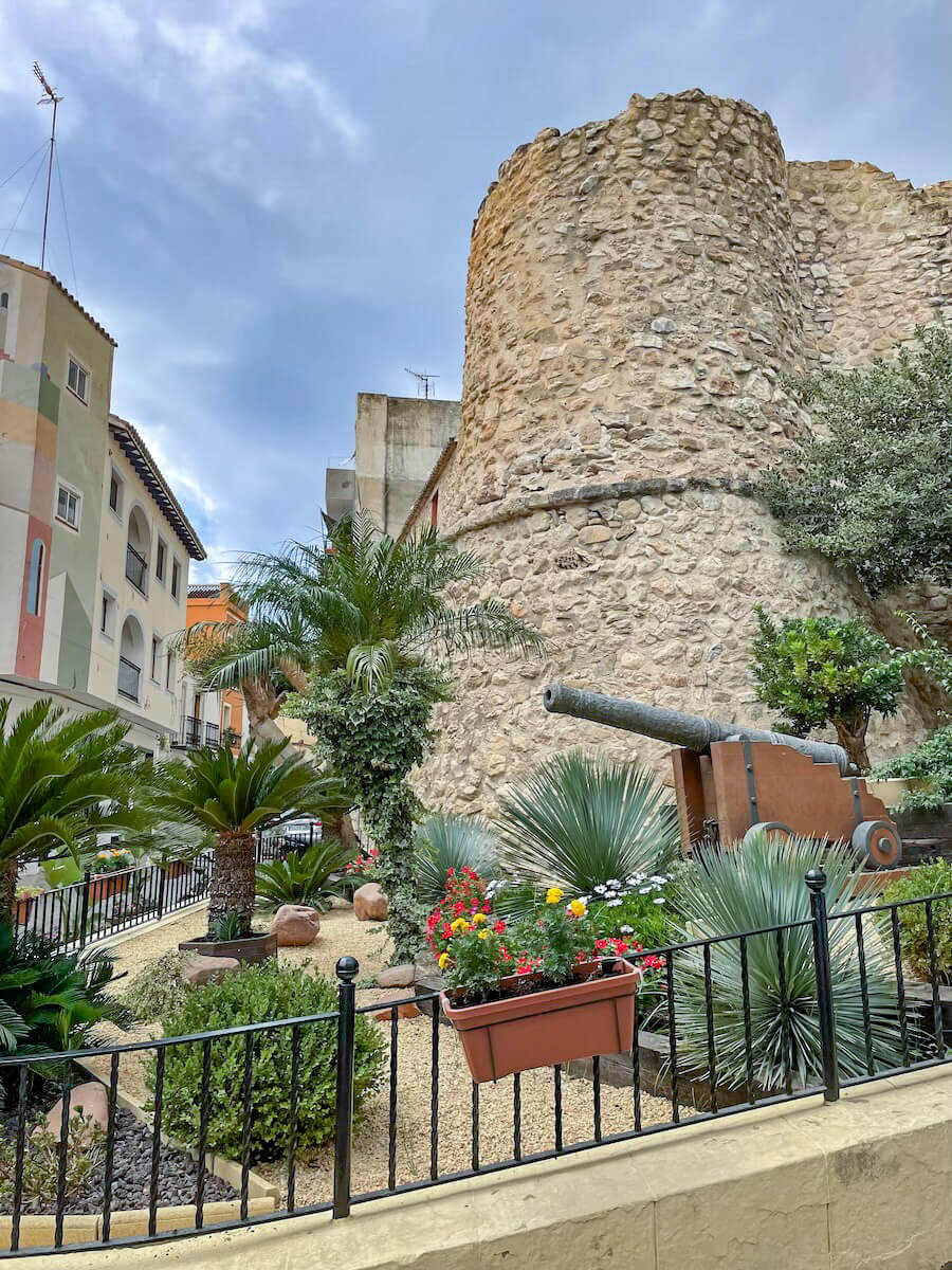 The Torreó de la Peç and historic wall in the Old Town in Calpe, Spain