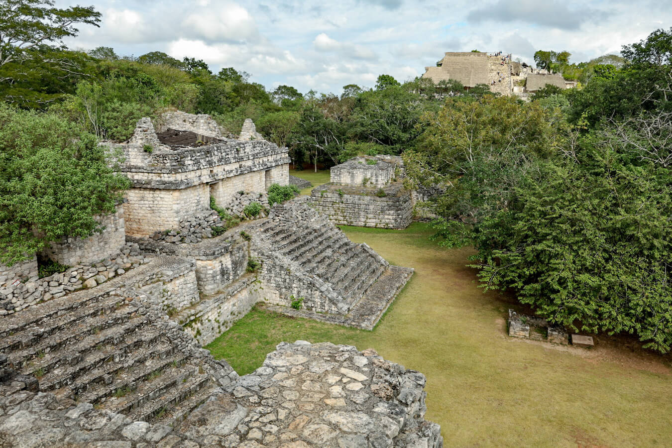 Overlooking the Mayan Archaeological Ruins of Ek' Balam near to Valladolid on the Yucatan Peninsula of Mexico.