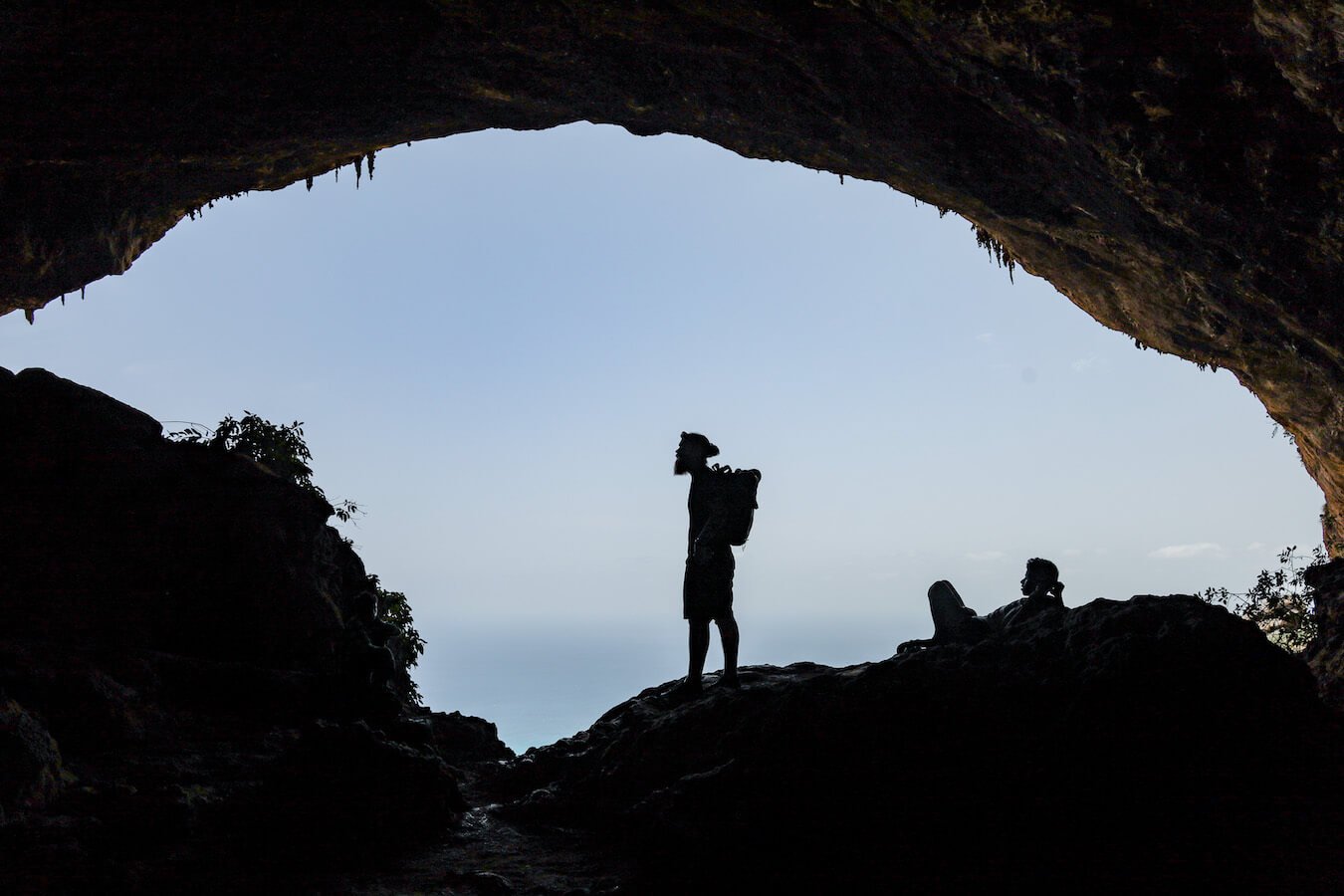 Looking out from the view of Hoq Cave in Socotra Island Yemen