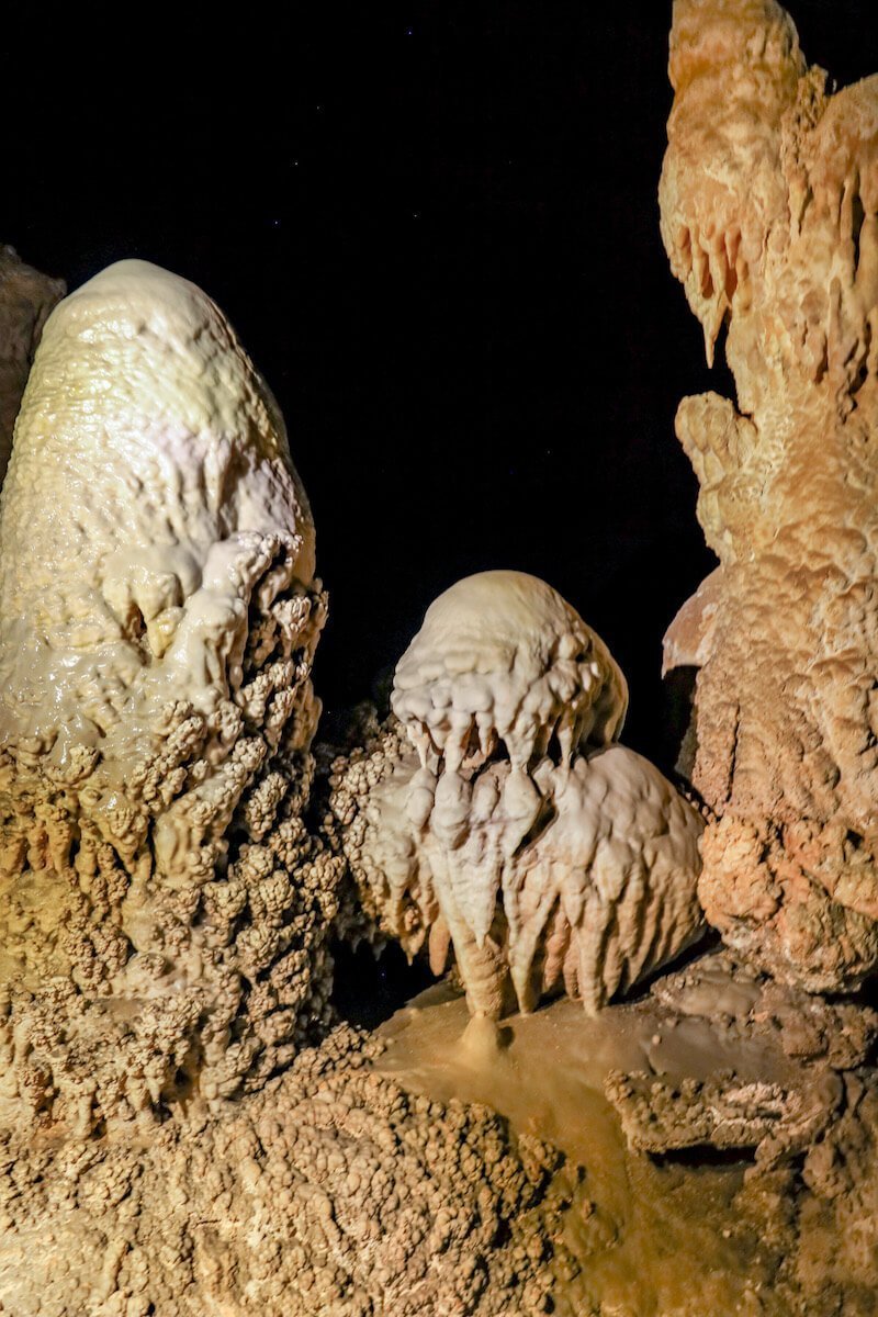 Stalactites and stalagmites are an impressive sight inside the Hoq Cave in Socotra