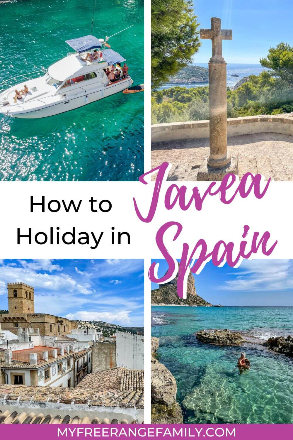 An image to encourage the reader to save this post for later - A guide to how to holiday in Javea Spain.
