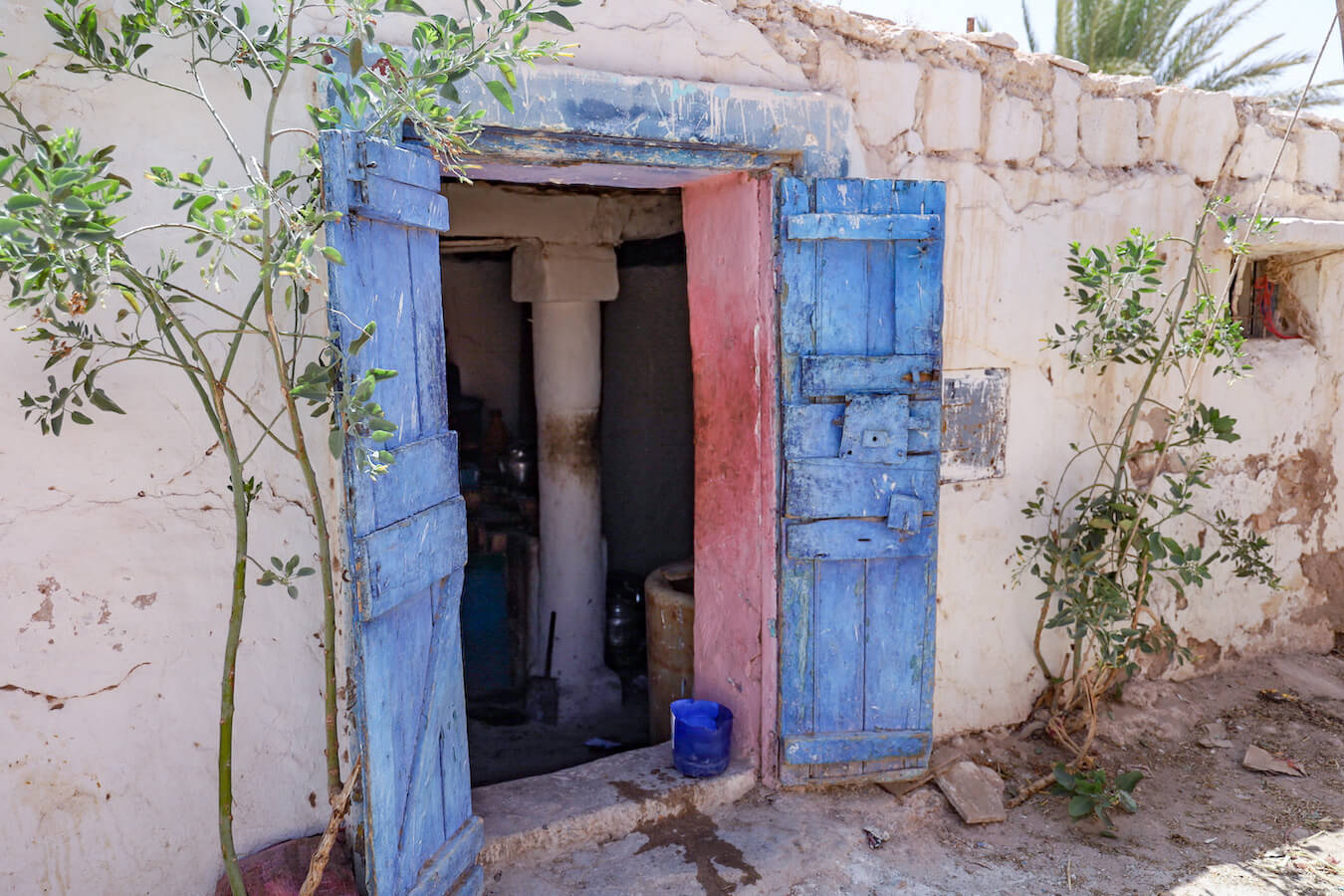 A rugged restaurant door in Morocco