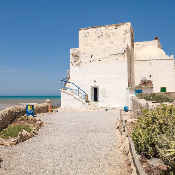 The shrine of Sidi Kaouki on the beach near Essaouira.