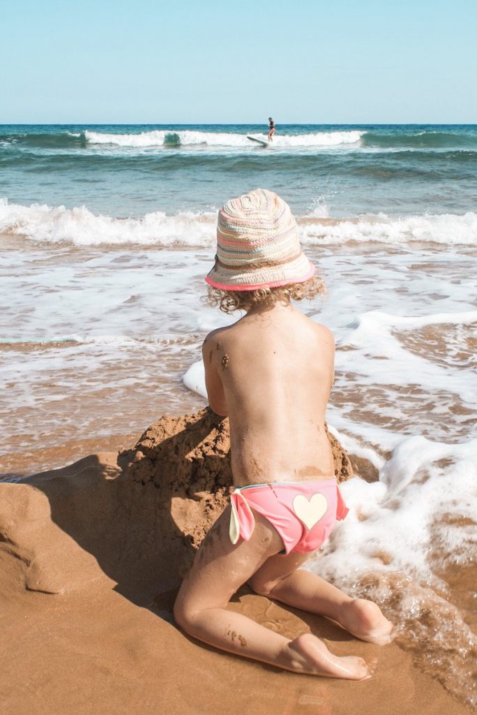 Making sand castles at Ramla Bay in Gozo