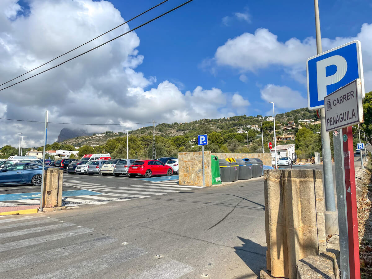 The free car park near the Xabia (Javea) Port