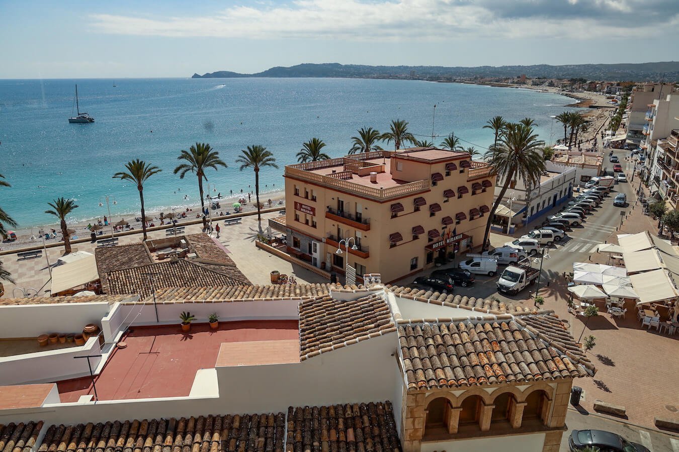 Views from Attico and Hotel Javea overlooking the Port - one of the most affordable hotels and accommodation options.