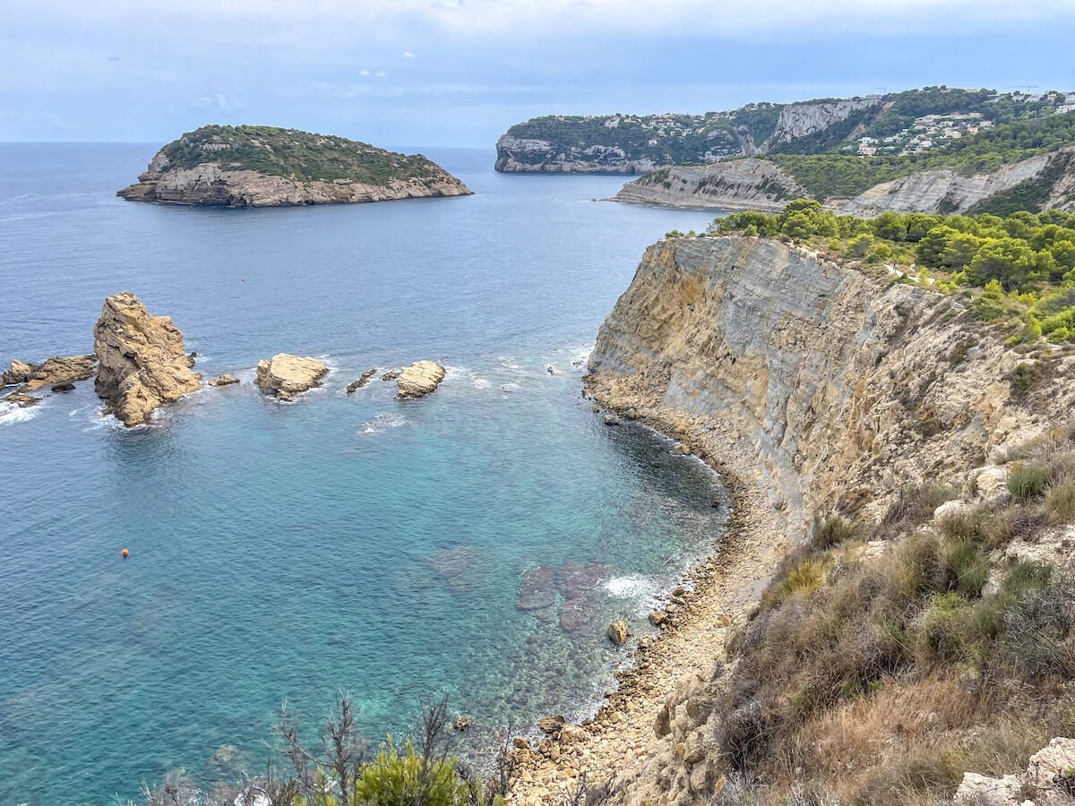 Impressive views from the PR CV-98 Cap Prim walk over looking steep cliffs and coastlines in Javea Spain.