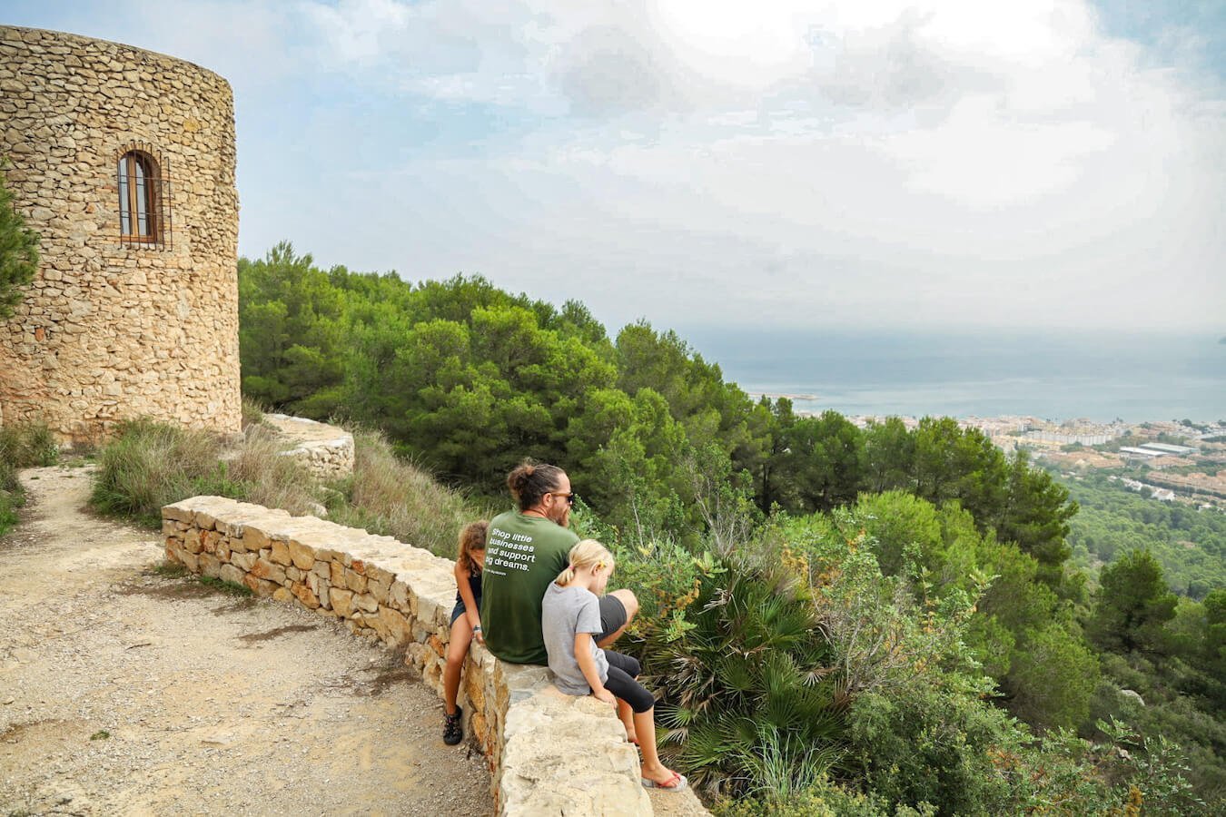 A family admire the view from the Molinos in Javea