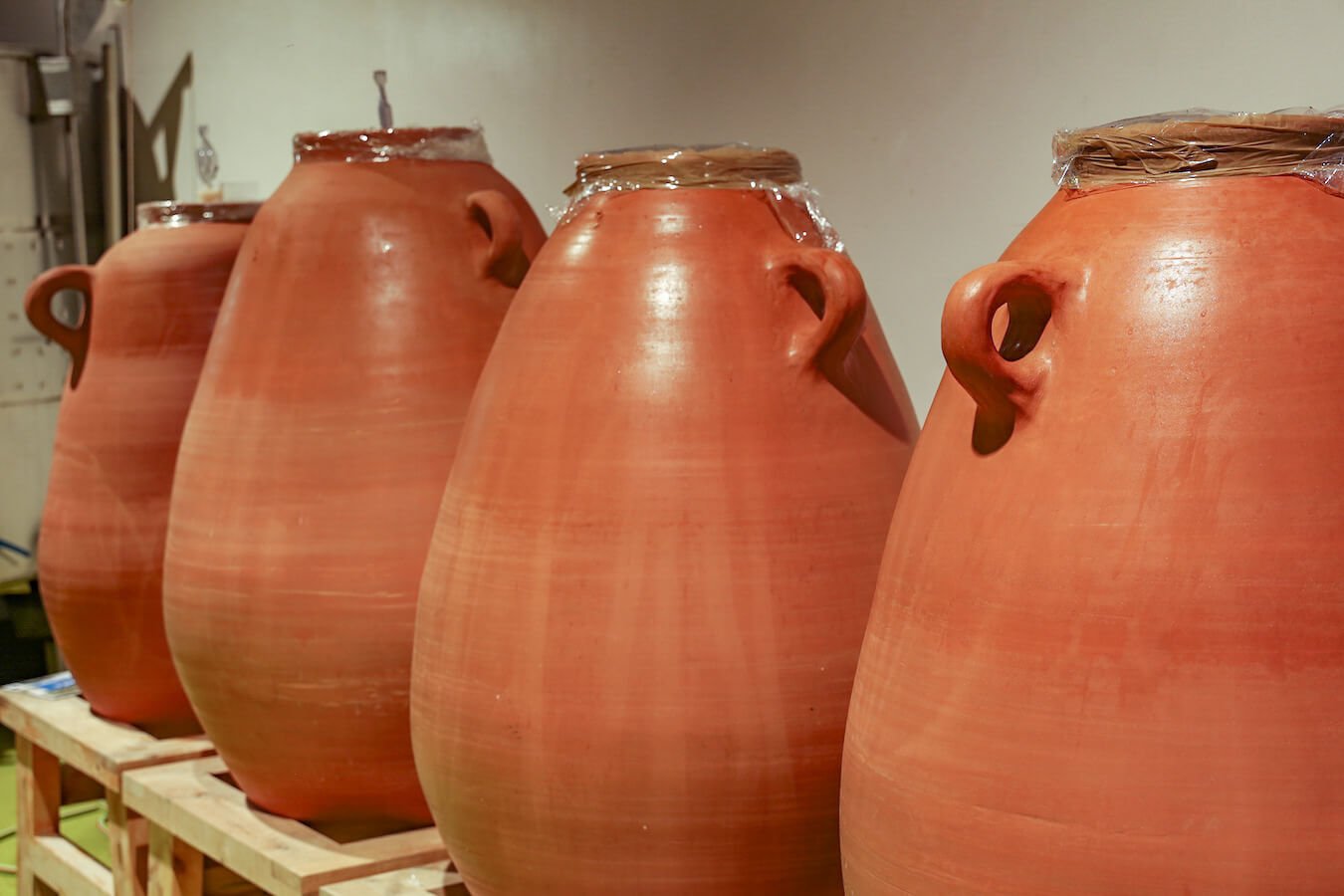 Ancient amphora clay vase used in the wine making process in Spain