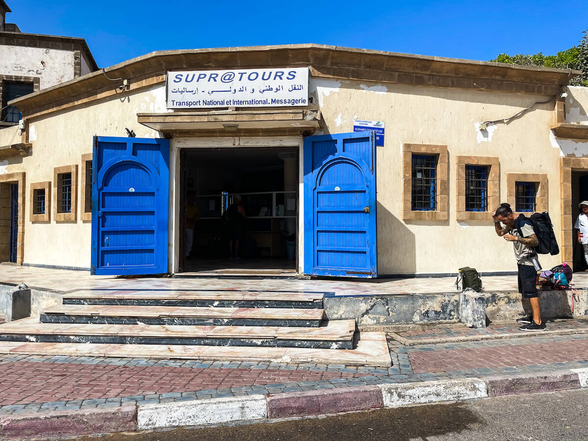 The bus terminal at SupraTours in Essaouira - on the way to Marrakech