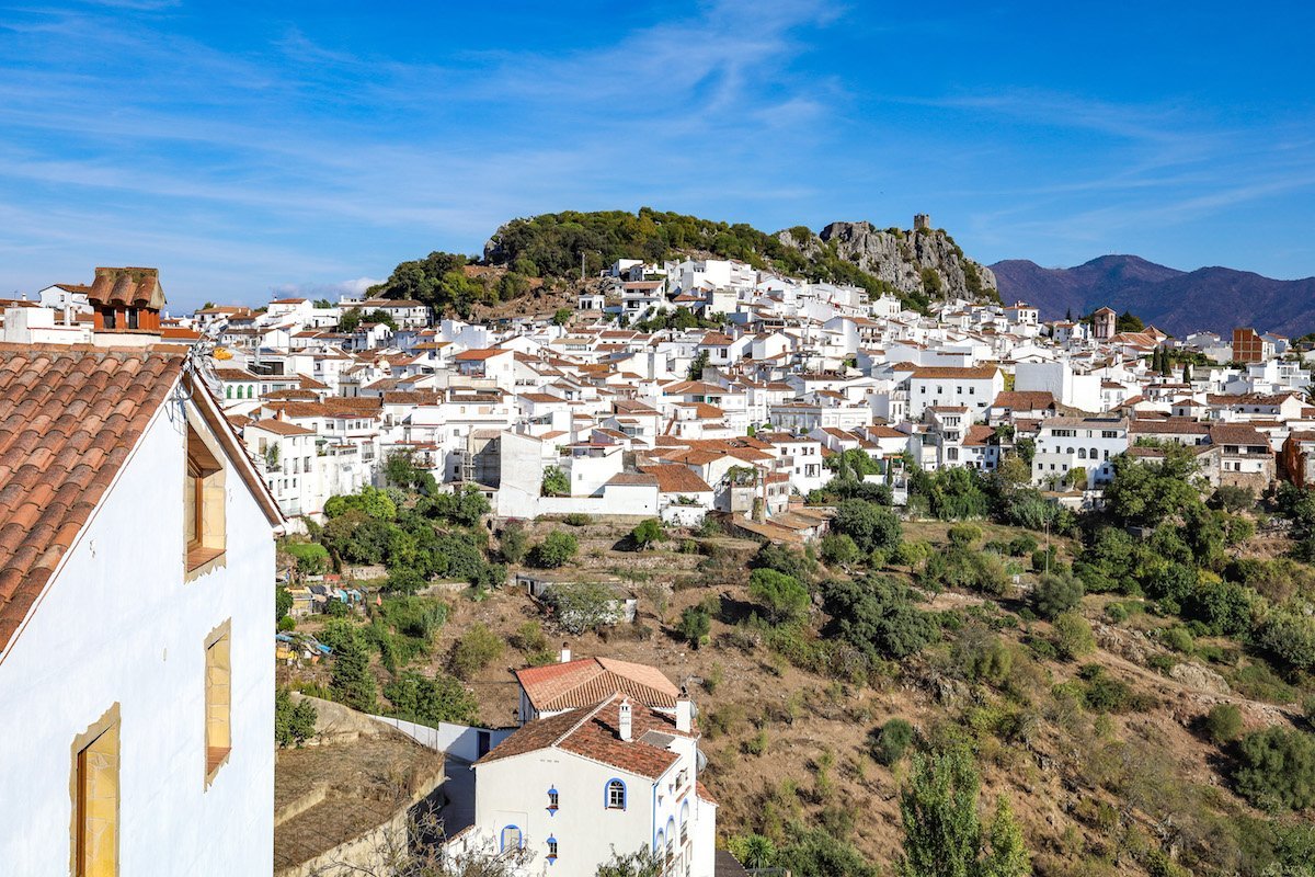 Pueblo blanco - mountainside village Gaucin on Southern Spain itinerary route