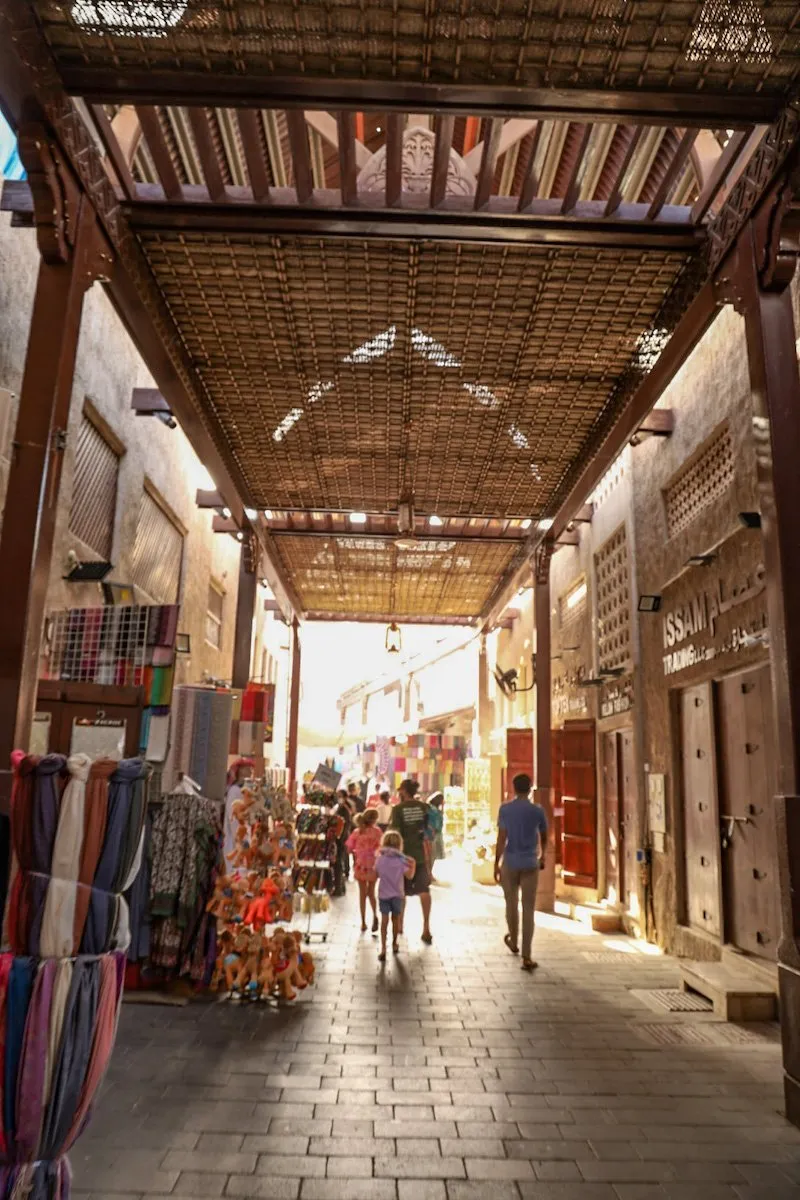 Walking through the Deira and Bur Dubai spice and textile souk at the Dubai creek