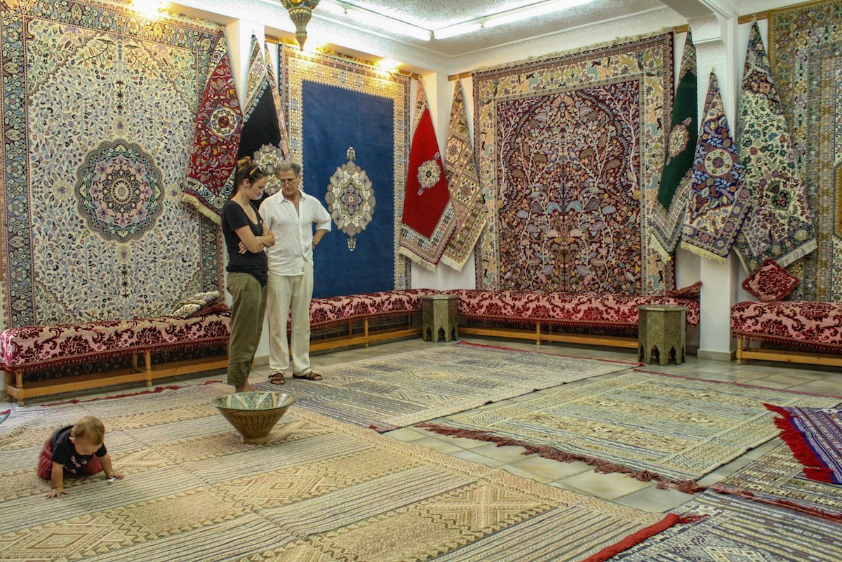 carpet shopping in Tangier, Morocco - option to include on a southern spain itinerary