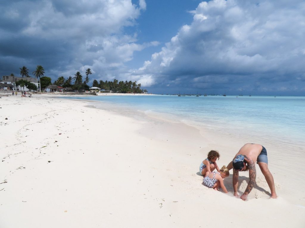 Nungwi beach Zanzibar.  The best place to stay for families with young kids.  