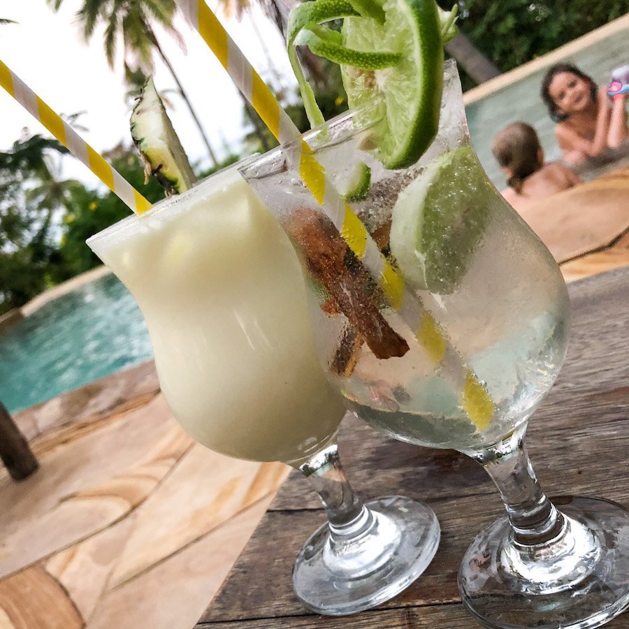Cocktails by the pool.