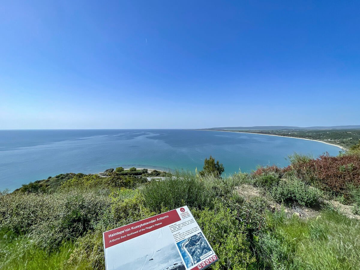 View over ANZAC Cove Gallipoli from Plugges Point. This is a great 15 minute walk
