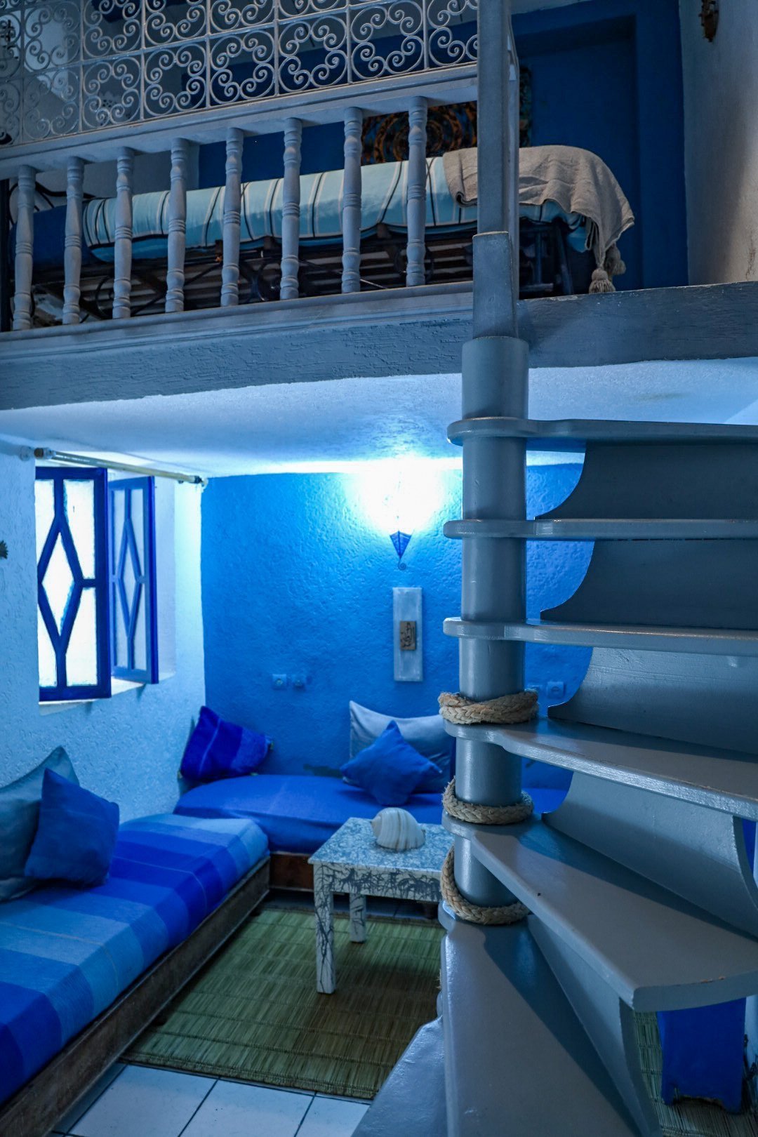 The Blue room in the Chill Art Hostel