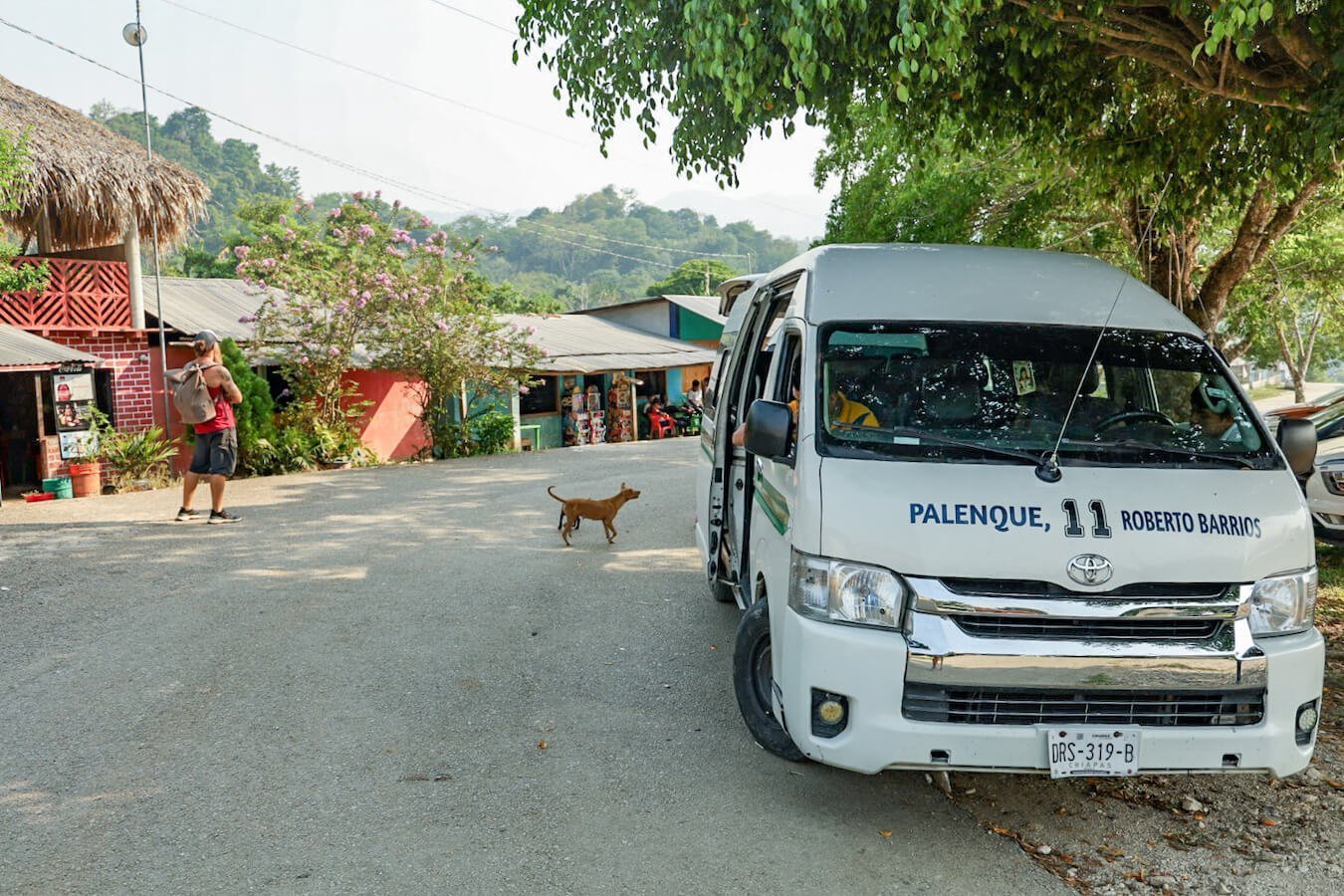 Collective van waits at the pick up location in Roberto Barrios.