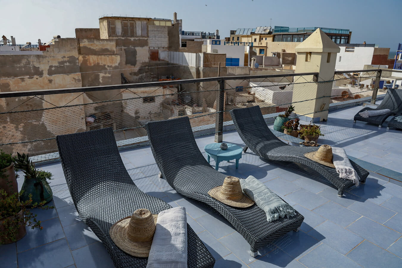 Looking out over the Essouira medina from the terrace of Ryad Watier