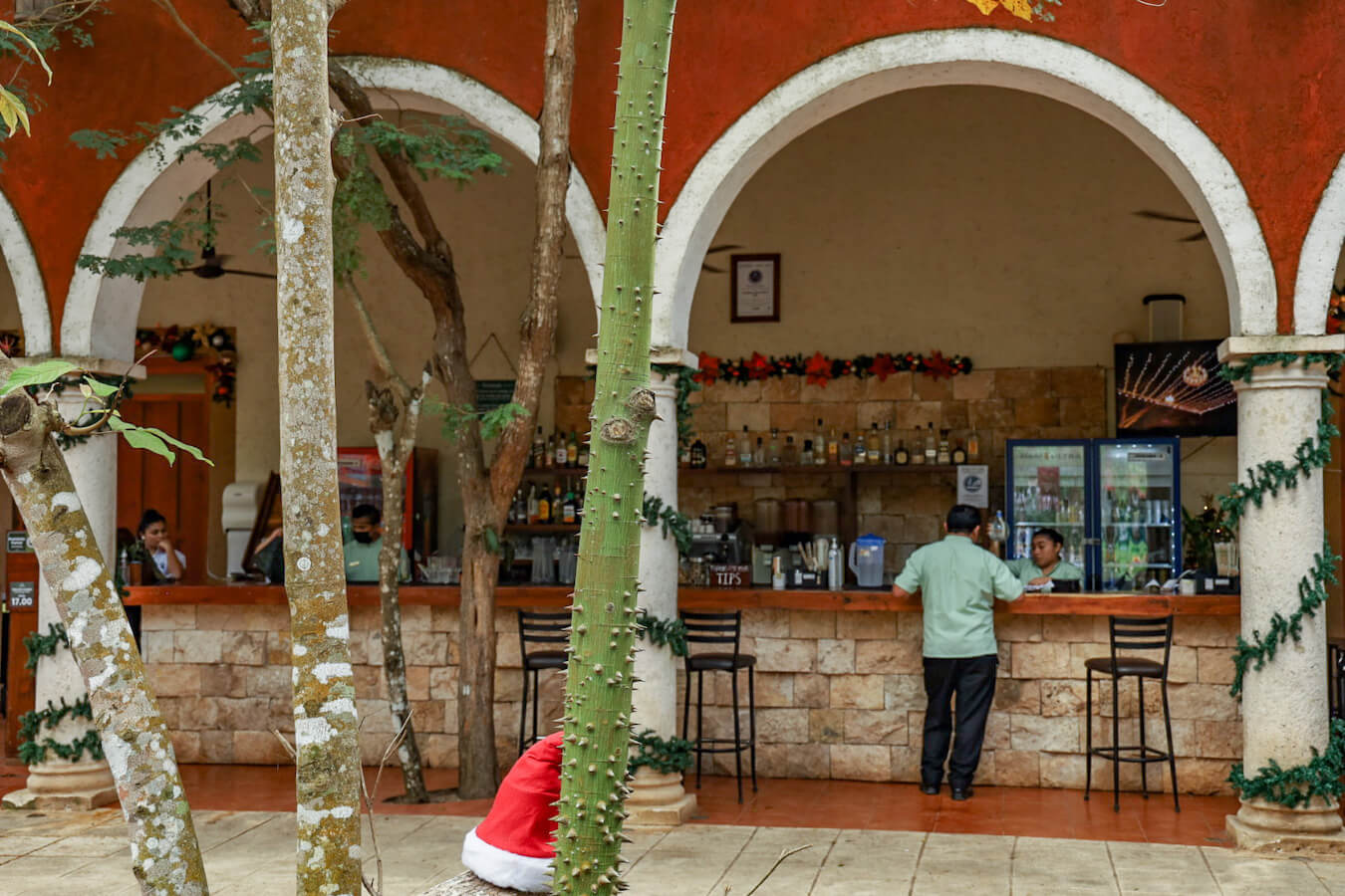 The bar at Hacienda Selva Maya.