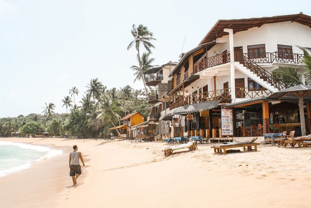 Unawatuna beach in Sri Lanka.