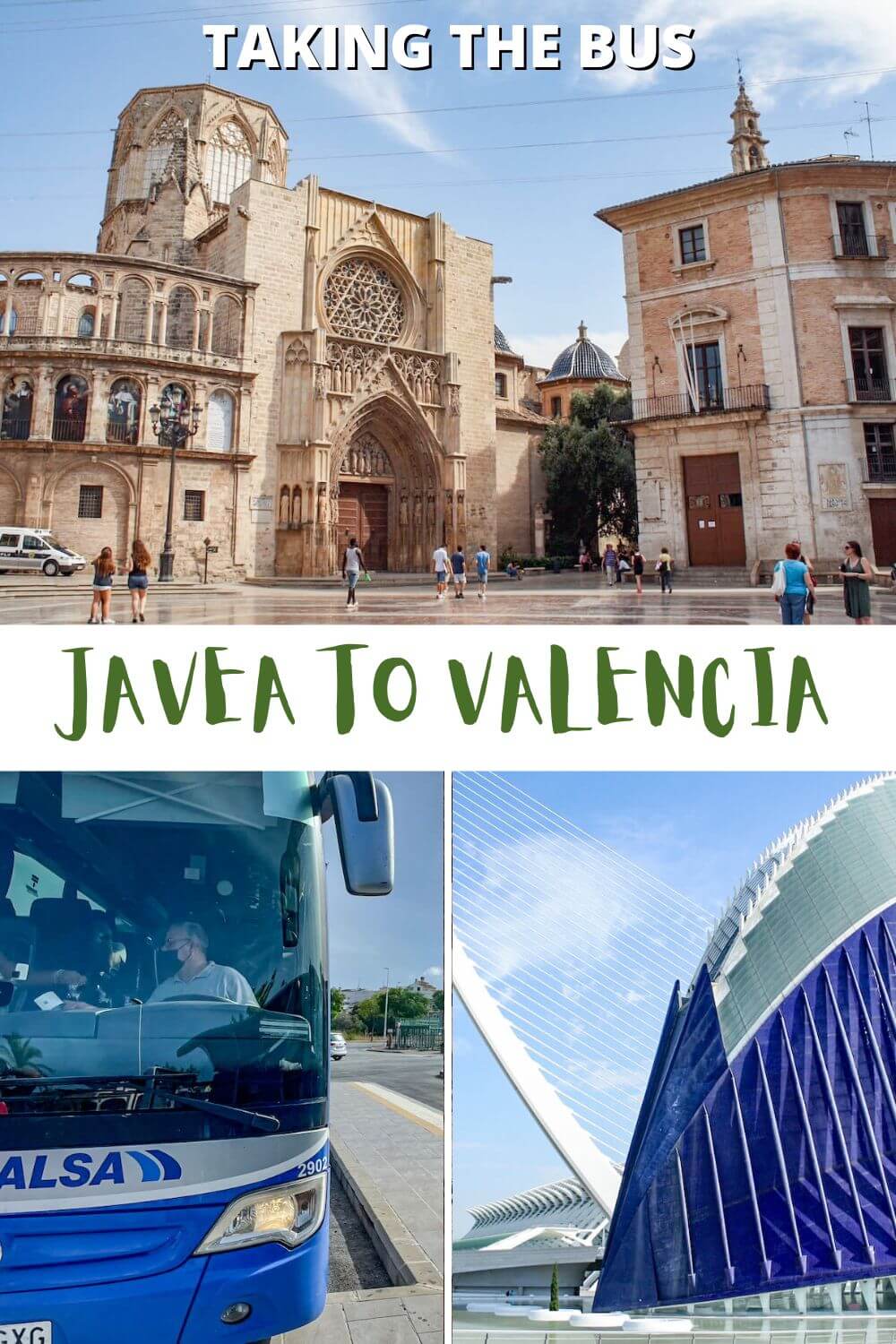 An image reminding readers to save this blog to pinterest - taking the bus from Javea to Valencia