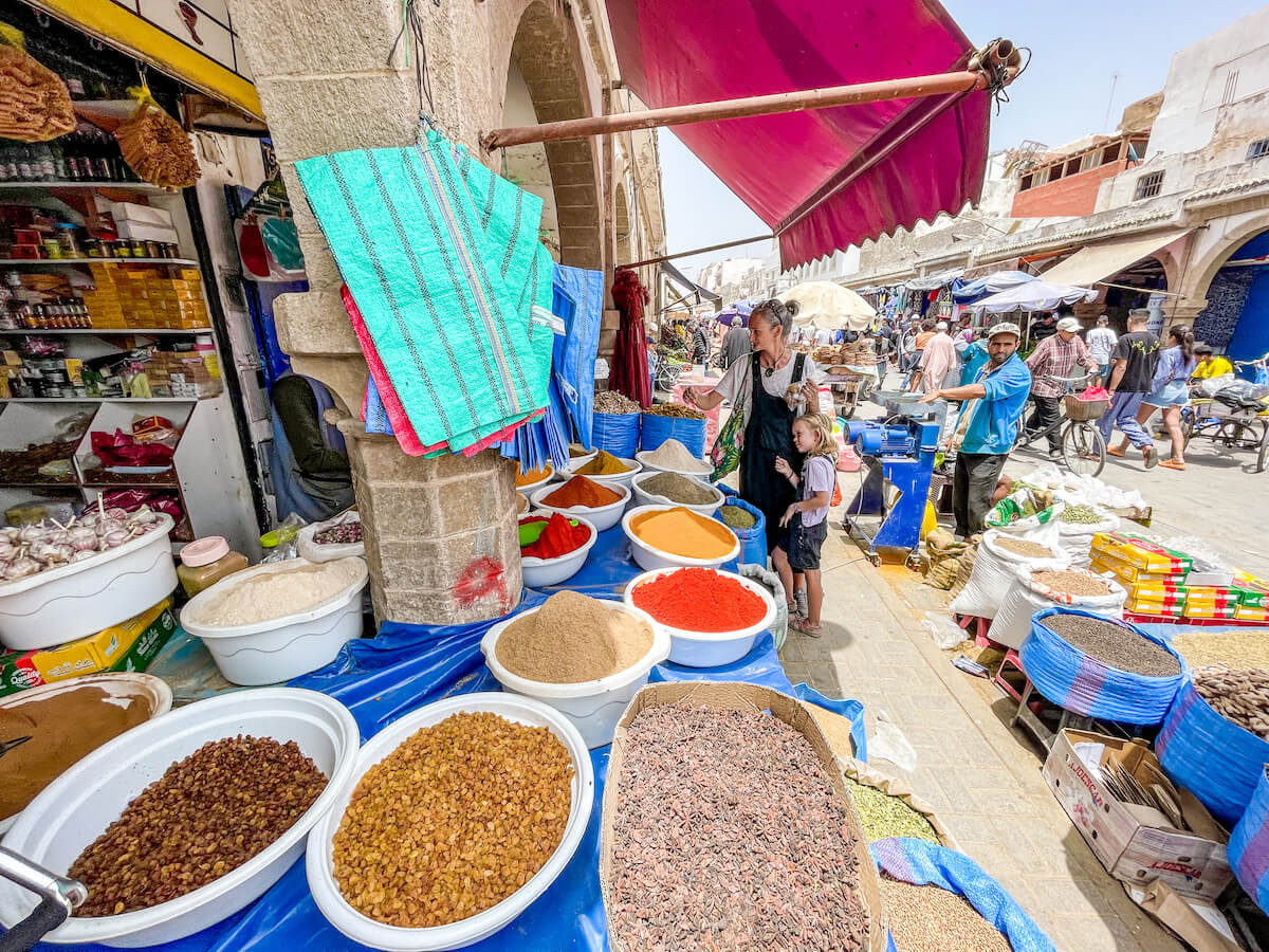 Shopping for spices in a Morocco Medina